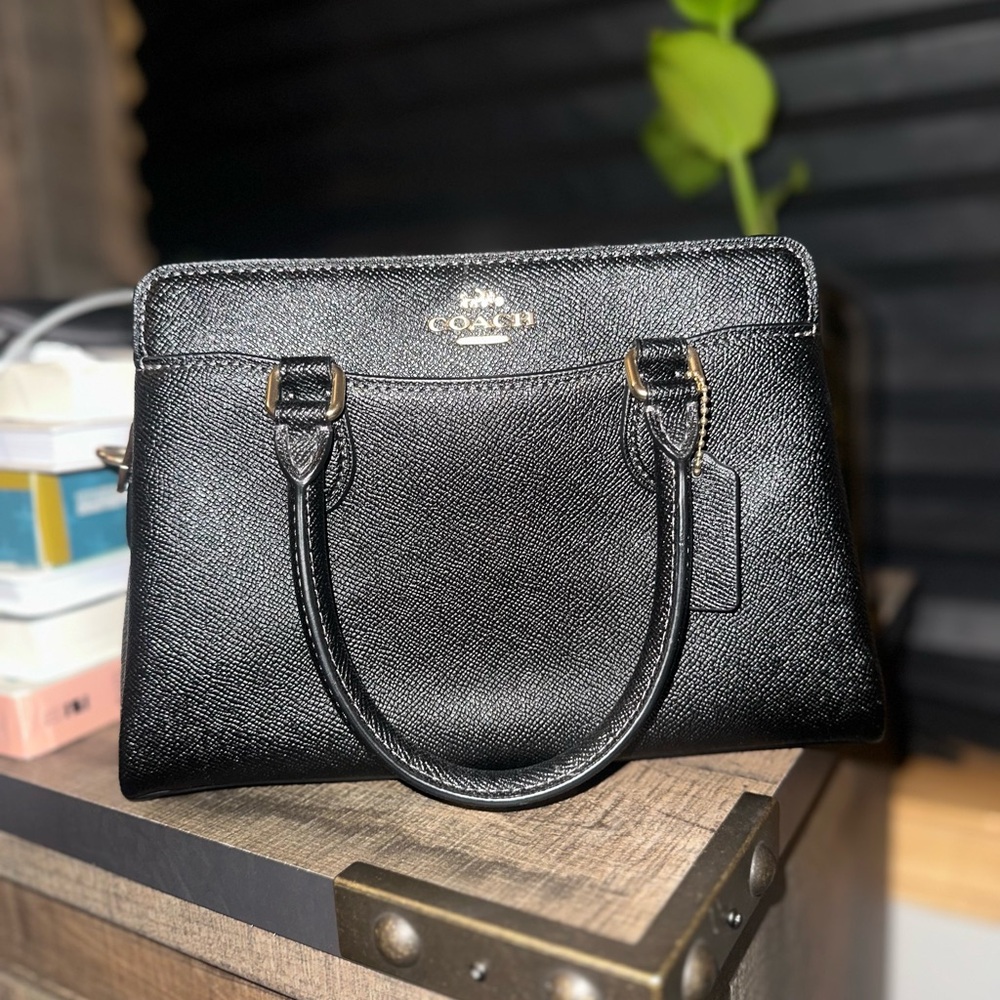 Coach Black Leather Satchel small